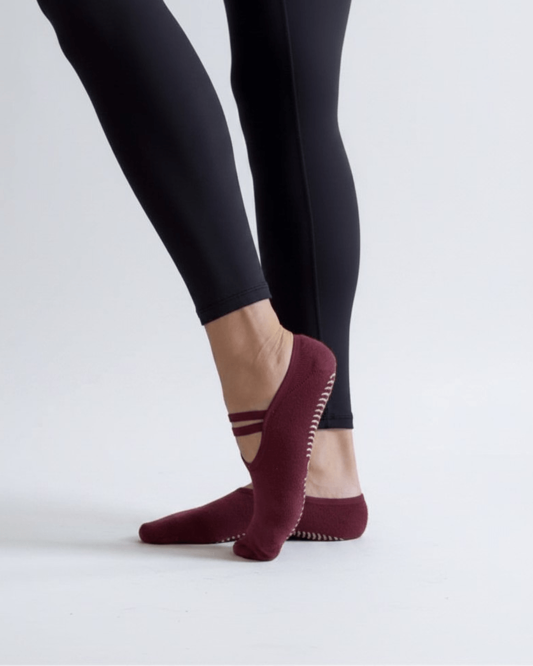 burgundy ballet grip socks