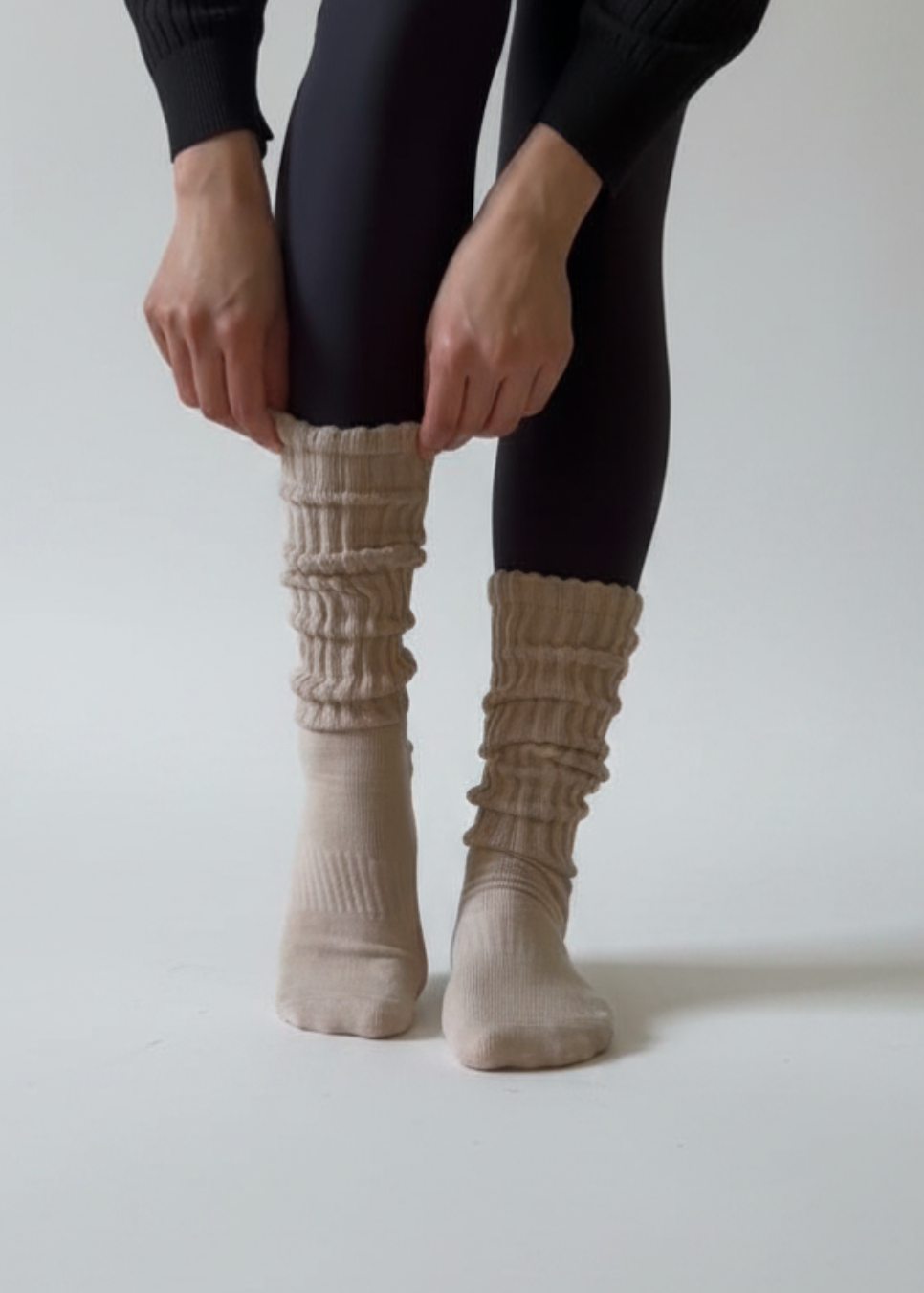 Slouch socks taupe
